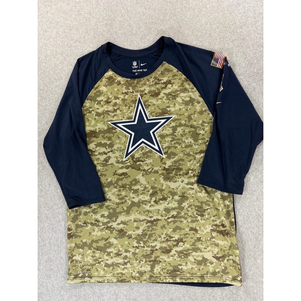 Dallas Cowboys NFL On Field Camo Stadium Shirt (Men's Large) Blue